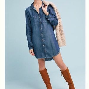 Cloth and Stone frayed denim shirt dress